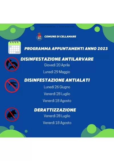 programma disinfestazione 2023